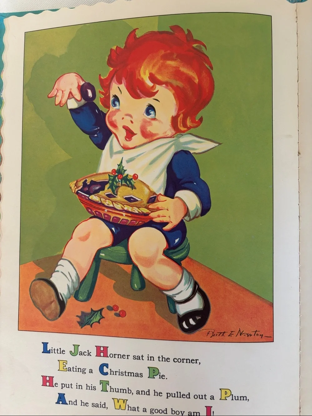 Mother Goose Illustrated Children's Book - 1943-13”Tall!